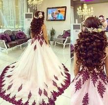 Beautiful Wedding Dresses V-neck Ball Gown Appliques Long Sexy Bridal Gown JKW141 White V-neck Dress For Debutante Ball, Purple V-neck Wedding Gown, Pink V-neck Ball Gown For Wedding, White V-neck Gown With Sweep Train, Fitted V-neck Bridal Gown, V-neck Wedding Dress For Bride, Prom Dress Tulle, Prom Dress Ball Gown, Dress Ball Gown