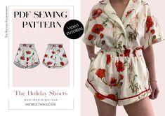 the holiday shorts sewing pattern is easy to sew