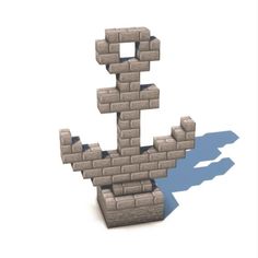 an anchor made out of bricks on a white background