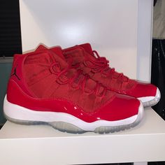 Brand New Air Jordan 11 Retro Red/Black-White (Men’s 6, Women’s 8) Brand New, Never Worn. Perfect Condition, Comes With The Box. Jordan 11 Red, High Top Jordans, Jordan V, Jordan Retro 12, Red Jordans, Jordan 9 Retro, Nike Fashion Shoes, Black Jordans, Nike Air Jordan 11