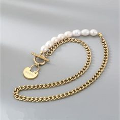 Stylish Necklace Charm Jewelry EL438 - Luxury Clavicular Chain - Touchy Style Pearl Charm Necklace, Vintage Style Necklace, Stylish Necklace, Necklace Charm, Niche Design, Style Necklace, Baroque Pearls, Charm Jewelry, Zinc Alloy