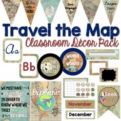 travel the map classroom decor pack