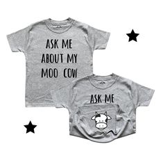 These T-Shirt's are the perfect FUN gift! Ask me about my Moo Cow & lift the front to reveal a very cute little cow...Surprise!! Super quirky & something a bit different! Your little one will love showing their friends & family. A great Birthday or Christmas Gift. * Supersoft * 100% Cotton * Available from 6mths - 10yrs  Size Chart in photo's  ** LOTS MORE EXCITING DESIGNS IN MY SHOP (& LOTS MORE TO COME) WHY NOT FAVOURITE IT TOO SO YOU DON'T MISS OUT! LINK BELOW https://www.etsy.com/uk/shop/Matchymoo Cute Cotton T-shirt With Cow Print, Short Sleeve Cotton Tops With Cow Print, Cute Short Sleeve Cow Print T-shirt, Cute Cow Print Short Sleeve T-shirt, Cute Cow Print Cotton T-shirt, Cotton Short Sleeve T-shirt With Cow Print, Cotton Cow Print Short Sleeve T-shirt, Cow Print Cotton Short Sleeve T-shirt, Tractors For Kids