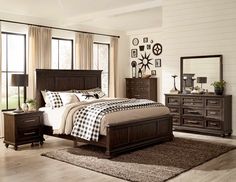 Cardano Dark Brown Panel Bedroom Set - Luna Furniture