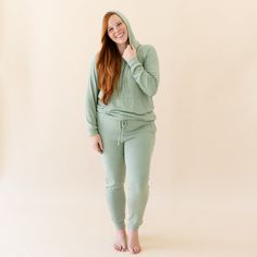 Sit back and relax in these ultra cozy jogger pants that are a loungewear dream come true. Made from our soft, stretchy ribbed bamboo fabric, these pants are cut in a relaxed jogger style for maximum comfort, and feature a drawstring waist for an adjustable fit. 97% Rayon made from Bamboo, 3% Spandex drawstring waist ankle cuffs side pockets Ribbed Hoodie, Baby Sleeping Bag, Soft Hoodie, Fashion Joggers, Ankle Cuffs, Sit Back And Relax, Bamboo Fabric, How To Do Yoga, Thyme