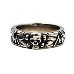 Product information: Material:Silver Style:Fashion Simple Features:Geometric Colour:Silver Width：8mm Packing list: Ring*1 Product Image: Silver Symbolic Skull Ring, Symbolic Silver Skull Ring, Punk Style Silver Promise Ring Jewelry, Silver Punk Style Metal Ring, Nickel-free Silver Skull Rings, Sterling Silver Skull Rings, Silver Skull Ring, Mens Fashion Simple, European Women