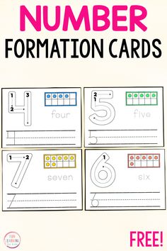 a printable number formation card for children to practice numbers