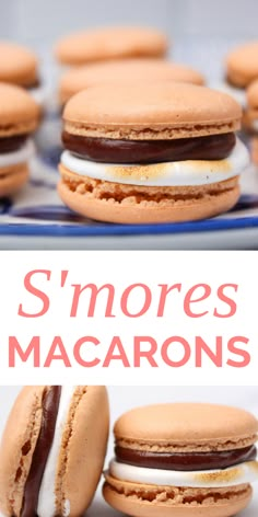 an image of s'mores macarons on a plate