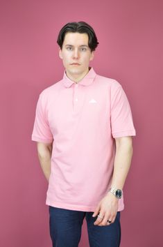 Vintage pink classic KAPPA rave polo shirt {P52} PRODUCT INFO: Material - 100% COTTON / Size tag on item - XL / PIT TO PIT - 54 CM / 21.5 INCH / FULL LENGTH - 79 CM / 31 INCH / Our model is 181 cm and normally wears a size M INFO: Due to item's vintage condition, the original tag might not show the true size. If you have any questions about this product or shipping just drop us a message and we will get back to you as soon as possible. CONDITION: Please note that Hanger Vintage sell true vintage Rave Suits, Lacoste Polo Shirts, Lacoste Polo, Fun Pants, Rose Vintage, Trouser Suits, True Vintage, Vintage Pink, Get Back