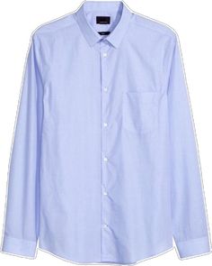 Classic Blue H&m Top, Classic Blue Top From H&m, H&m Cotton Workwear Shirt, Light Blue Long Sleeve, H&m Shirts, Blue Long Sleeve, Shirt Color, Casual Button Down Shirts, Button Downs