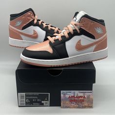 This Nike Air Jordan 1 Mid Madder Root GS sneaker is a must-have for any sneakerhead. The shoe boasts a mid-top design and multicolor scheme that perfectly combines comfort with style. The shoe is made with high-quality materials, ensuring that its durability and comfort are unmatched. The shoe is designed for women and comes in a US size 6. The Nike GS product line ensures that you get the best quality and value for your money with every purchase. Get your hands on this one-of-a-kind sneaker an Jordan Mid-top Fade-resistant Streetwear Shoes, Nike Modern High-top Sneakers, Nike Fade-resistant High-top Sneakers For Streetwear, Modern High-top Fade-resistant Basketball Shoes, Modern High-top Jordan Shoes With Cushioned Footbed, Nike Modern Mid-top Custom Sneakers, Modern Nike Custom Mid-top Sneakers, Modern Nike Mid-top Custom Sneakers, Urban Mid-top Jordan Shoes With Boost Midsole