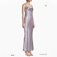 Bec & Bridge Malia Lavender Ash Satin Maxi Gown Dress Size: 8 Color: Lavender Ash Condition: Very Good, Some Very Minor Pulls On Hem (See Photos) Crafted Of Luxe Satin, Bec & Bridge's Malia Gown Features A Figure-Flattering Bias Cut, Scoopneck, And Strappy Cowl Back. Elegant Lavender Evening Dress For Formal Events, Elegant Lavender Prom Dress, Elegant Lavender Maxi Dress, Elegant Purple Maxi Length Gown, Elegant Purple Maxi Gown, Elegant Purple Spring Gown, Elegant Mauve Prom Dress, Purple Slip Dress For Formal Occasions, Elegant Mauve Dresses For Prom