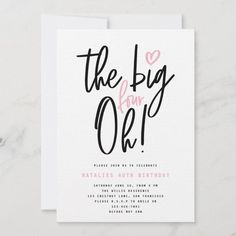 a card with the words, the big day out written in black and pink on it