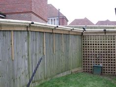 the back yard is fenced off with wood boards