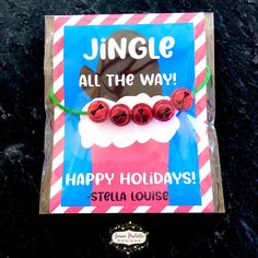 a birthday card with beads on it that says, jungle all the way happy holidays stella lousig