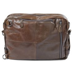 The Aztec is one of the most modern and versatile bags from Delton. The high-quality leather is tanned to a deep hazel brown gloss while retaining its natural, weathered look. The word "multifunctional" doesn't do this one justice. Wear it as a shoulder bag thanks to the sturdy, adjustable strap. To carry on your back, simply unzip and pull out the built-in straps. Finally, open the 2 side pockets, pull out the twin straps, and transport it by hand. This baby's the transformer of men's bags. The high-quality, durable buckles and heavy-duty metal zippers and clips ooze quality. But what about space? The main, sizable compartment accommodates your laptop and is loaded with extra pockets and storage options to separate all your items conveniently. This is a sturdy bag you can depend on throug About Space, Jewelry For Men, Men's Bags, Mens Leather Bag, Accessories Jewelry, High Quality Leather, Cow Leather, Leather Men, Backpack Bags