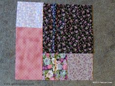 several different types of quilts on the ground with one patch in it's center