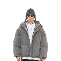 Size chart is in the gallary(last picture). Gray Hooded Outerwear For Streetwear, Gray Long Sleeve Outerwear For Streetwear, Trendy Solid Outerwear For Streetwear, Gray Outerwear For Fall Streetwear, Trendy Windbreaker For Streetwear, Trendy Streetwear Windbreaker, Casual Oversized Thick Outerwear, Functional Gray Hooded Jacket For Fall, Thick Hooded Outerwear For Streetwear