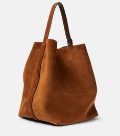 Belted suede tote bag in brown - Toteme | Mytheresa Fall Purses 2024, Suede Shoulder Bag, Suede Bag Outfit, Brown Suede Bag, Tan Tote Bag, Brown Leather Tote Bag, Suede Tote Bag, Fall Bags, Suede Purse