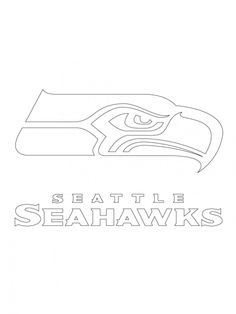 the seattle seahawks logo is shown in black and white on a white background