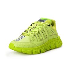 Versace Men's Trigreca Lime Green Leather Canvas Logo Sneakers Shoes Product Details Retail Value: $1095.00 This Is Authentic Versace Men's Trigreca Lime Green Leather Canvas Logo Sneakers Shoes Sku: Shoes-6305 Country/Region Of Manufacture Italy Material: Canvas/ Leather Model: Dsu8094 1a02709 1gb00 Luxury Sneakers With Translucent Outsole, Luxury Green Sneakers With Branded Insole, Luxury Green Low-top Sneakers, Luxury Green Sneakers For Streetwear, Green Luxury Low-top Custom Sneakers, Luxury Low-top Yellow Custom Sneakers, Luxury Yellow Sneakers With Rubber Sole, Luxury Yellow Low-top Custom Sneakers, Luxury Yellow Low-top Sneakers