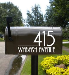 "✔️3 piece Decal Set. Spruce up your curb appeal with this Modern style Number custom mailbox decal set. ✔️You receive: 2 - Side Decals 1 - Mailbox Door Number to match 2.5\" X 4\" ♥ Works on: walls, glass, tile, plastic, metal, painted wood and smooth surfaces. ♥ See our whole shop for Vinyl decals, Yard signs, and instant download printables. https://www.etsy.com/shop/HouseHoldWords ♥ Vinyl Decal Color Chart Choices Please select your color choice from the drop down menu before adding the desi Mailbox Modern, Mailbox Numbers Vinyl, Address Decals, Mailbox Decal, Mailbox Makeover, Mailbox Stickers, Custom Mailbox, Personalized Mailbox, Painted Mailboxes