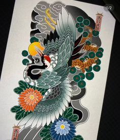 Irezumi Tattoo, Lion Dragon, Swan Art, Chinese Lion, Full Leg Tattoos, Reaper Tattoo, Swans Art, Crane Design, Irezumi Tattoos