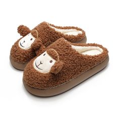 Product information: Thickness: thickening Pattern: Lamb Lining material: Plush Applicable scenario: Home Color: pink lamb, beige lamb, Brown Lamb Shoe Upper material: Plush Size: 36-37,38-39,40-41,42-43,44-45 Sole craft: sewing shoes Applicable gender: neutral/both men and women Sole material: EVA Applicable age: Adult Function: keep warm Style: Cute Packing list: Slippers *1pairs Product Image: Sheep Slippers, Monkey Slippers, Cartoon Ears, Brown Slippers, Pink Sheep, Cute Lamb, Girls Fur, Slippers Online, Winter Heels