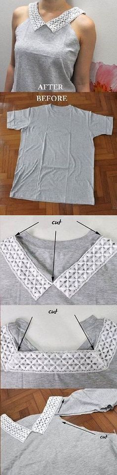 the instructions for how to sew a top with an open back and neckline