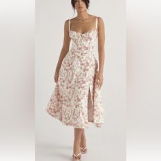 This Beautiful Floral Corset Dress Features A Stunning Floral Pattern That Is Perfect For Any Occasion. The Dress Is Made Of High-Quality Materials And Has A Comfortable A-Line Style That Flatters The Body. The Sleeveless Design And Zip Closure Make It Easy To Wear, While The Corset Adds A Touch Of Elegance And Style To The Overall Look. The Dress Is Available In Size M And Has A Midi Length That Is Perfect For Any Formal Or Casual Event. The Multicolor Design Is Perfect For Those Who Love To Ex Purple And White Flowers, Summer Spaghetti, Sleeveless Skirt, Floral Corset, Floral Slip Dress, Flower Skirt, Dress Flowy, Camisole Dress, Ruched Midi Dress