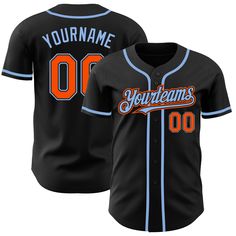 Custom Black Orange-Light Blue Authentic Baseball Jersey Orange Powder, Jersey Collection, Custom Baseball Jersey, Baseball Jersey Shirt, Custom Basketball, Baseball Shirts, Baseball Jersey, Button Design, Basketball Jersey