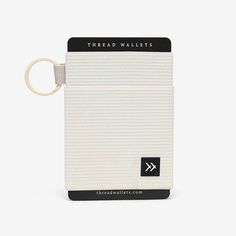 Off White | Elastic Wallet | Thread® Gym Pass, Birthday Email, Cash Safe, Thread Wallets, White Wallet, Minimalist Cards, Keychain Clip, Wrist Lanyard, Lip Balm Holder