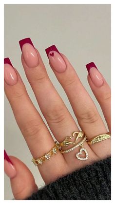 Indulge in the rich, romantic hue of cherry wine nails, perfect for adding a touch of sophistication to any look, day or night.