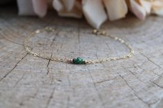 This little bracelet made with high quality materials makes a great gift. Customise it by choosing the gemstone  and chain of your choice. D E T A I L S  *It features top quality gemstone rondelles. They are very nicely cut for maximum sparkle. *Choose between a 14k gold filled/rose gold filled or sterling silver chain. *Gold filled is a wonderful alternative to solid gold and unlike gold plating does not rub off. *It closes with a hallmarked spring clasp measuring 6mm. *Bracelet comes care instructions and a matching crystal information card and is ready for gifting. S I Z I N G * H E L P Choose the length from the drop down menu. Use the length guide as a reference. If unsure choose the extender option which will allow room for adjustment. For example if you choose the 6.5 inch option yo Dainty Birthstone Jewelry For Healing, Elegant Healing Bracelet With Birthstone, Everyday Emerald Birthstone Jewelry, Delicate Healing Birthstone Jewelry, Dainty Jewelry With May Birthstone Natural Stones, Dainty Green Jewelry For Everyday, Hypoallergenic Emerald Bracelet Jewelry, Green Dainty Jewelry For Everyday, Dainty Green Birthstone Jewelry