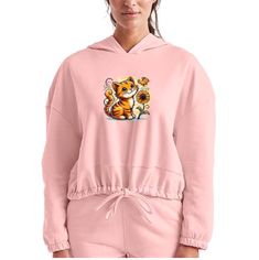 Explore the trendy combination of a t-shirt cat design on a Women's Cropped Hoodie to add a fun and fashionable touch to your wardrobe. Enjoy the stylish look with this unique ensemble. Casual Hoodie With Cat Design, Casual Cat Design Hoodie Sweatshirt, Casual Hoodie Sweatshirt With Cat Design, Casual Sweatshirt With Cat Print In Relaxed Fit, Casual Relaxed Fit Sweatshirt With Cat Print, Casual Cat Print Sweatshirt In Relaxed Fit, Casual Relaxed Fit Sweatshirt With Cat Design, Cat Design, Cropped Hoodie