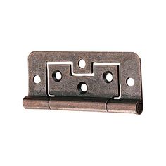 a metal door hinge with four holes on the front and one hole in the back