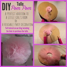 DIY Tulle PomPom - perfect party or kids room decoration - Paging Fun Mums