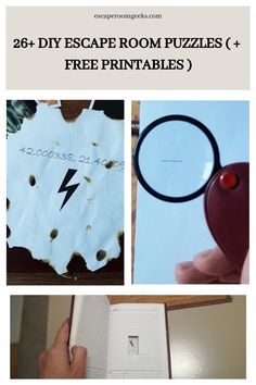 the instructions for how to make a diy escape room puzzles and free printables