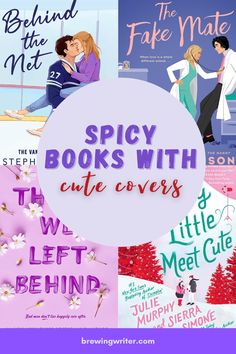 some books with the title behind them that reads spicy books with cute covers