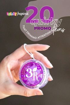 a hand holding a purple item with the words 30 quirky proms on it