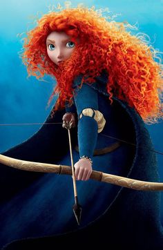 the character merida from brave is holding a stick