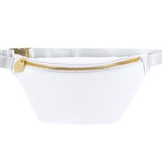 Classic Fanny Pack Trendy Belt Bag With Zipper Closure For On-the-go, Chic Everyday Belt Bag With Zipper Pocket, Chic Everyday Belt Bag With Zipper Closure, Chic Everyday Belt Bag With Zipper, Chic Belt Bag With Zipper Pocket For On-the-go, Trendy Summer Crossbody Belt Bag, Chic Belt Bag With Zipper Pocket, Crossbody Belt Bag As Fashion Accessory, White Belt Bag For Everyday Use