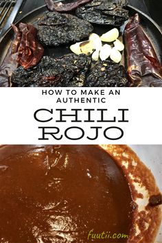 how to make an authentic chili rojo with chocolate and dried herbs in the background