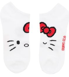 Brand New SANRIO HELLO KITTY Ladies 5 Pair Of No Show Socks Show Size 4-10, Sock Size 9-11 98% Polyester, 2% Spandex High Point Design Brand Cute White Non-slip Socks, Cute Stretch White Socks, Cute White Stretch Socks, White Non-slip Fun Socks, White Fun Non-slip Socks, Fun White Non-slip Socks, Point Design, Tea Towel Gift, Disney Dogs