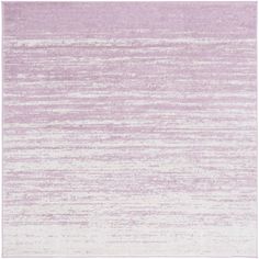 a purple and white rug with horizontal stripes