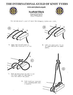 the instructions for how to tie a knot on a boat's front end and back end