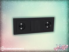 an image of two black electrical outlets on a green and pink background with snowflakes