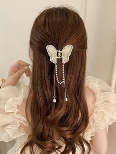 Butterfly Hairstyle, Starting Fresh, Trendy Hairstyle, Ribbon Hairstyle, Gold Collar, Cute Butterfly, Hair Stuff, Butterfly Design, Hair Extension