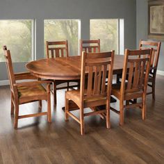 SOLD OUT 2 Leaf Round Dining Table Set w/ 6 Chairs - Golden Brown - Crafters and Weavers Glass Dining Table Designs, Oak Kitchen Table, Dining Table Wooden, Small Bars For Home, Kitchen Table Oak, Round Dining Table Set, Sofa Design Wood, Quarter Sawn Oak, Dining Table 4