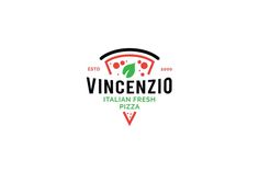 the logo for an italian fresh pizza restaurant, which is located on vinenzo's corner